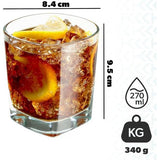 KADAX - Drinkglazen, cocktailglazen van robuust glas - vaatwasmachinebestendig, universele glazen - drankglazen voor water, sap, dranken of whisky - 8 x 270 ml