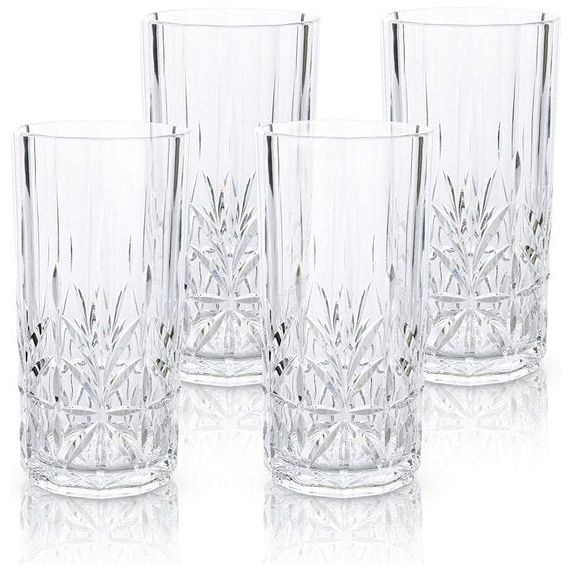 Myrtle Beach Tall Clear Tumblers Set van 4 Onbreekbaar Vaatwasmachinebestendig Tritan-kunststof Onbreekbaar Binnen/buiten Herbruikbaar BPA-vrij