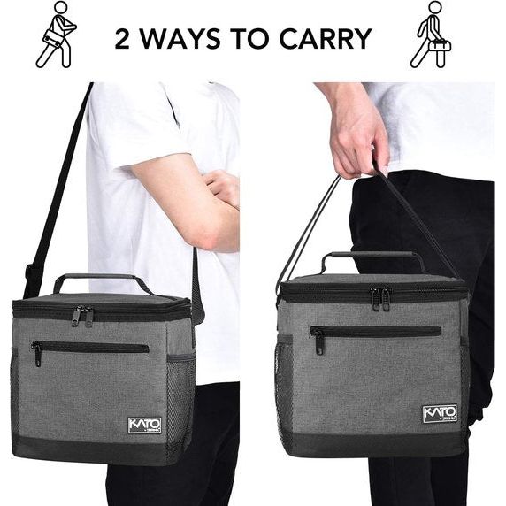 Geïsoleerde lunchtas voor heren, lunchtas van 7,8 l, koeltas, picknicktas met verstelbare schouderband, thermische tas, lekvrij, opvouwbaar voor werk, fitness, onderweg naar school