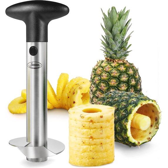 Ananassnijder, roestvrij staal, opgewaardeerd, versterkt, dik lemmet, premium ananas-ontpitter snijder, ananas-core verwijderaar, gereedschap voor thuis en keuken met scherp lemmet