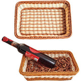 2 stuks gevlochten gevlochten fruitbrood, opbergmand rotan geweven mand voor eetkamer, woonkamer en keuken (30 x 20 x 7 cm)