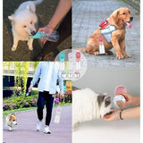 Hondenwaterfles voor honden onderweg, 550 ml draagbare hondenwaterfles met 100 ml hondenvoerfles, plastic reisfles voor honden, klein – wit