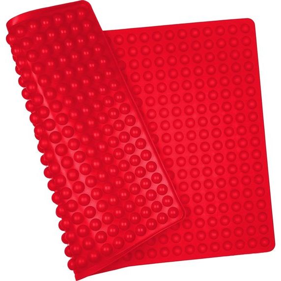 Siliconen bakmat, (1,2 cm) mini halve bol siliconen mat bakvorm voor hondenkoekjes, herbruikbare bakmat voor de oven, hittebestendig en voedselveilig, BPA-vrij (rood)
