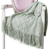 Woondeken, zacht, gebreid, wollen deken, kwastjes, knuffeldeken, sofadeken, slaapdeken, lichtgroen, 125 x 210 cm. Vertaling: Woondeken, zacht, gebreid, wollen deken, kwastjes, knuffeldeken, sofadeken, slaapdeken, lichtgroen, 125 x 210 cm.