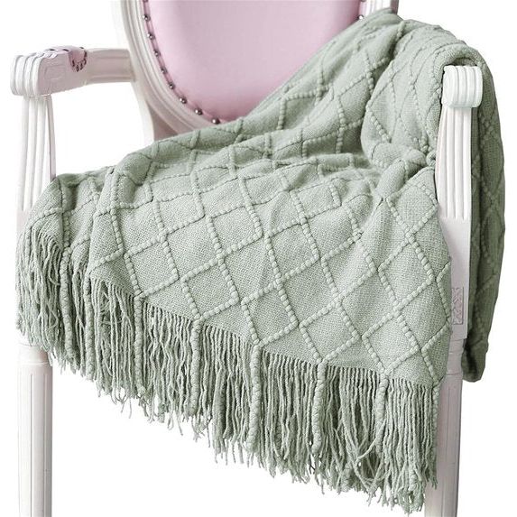 Woondeken, zacht, gebreid, wollen deken, kwastjes, knuffeldeken, sofadeken, slaapdeken, lichtgroen, 125 x 210 cm. Vertaling: Woondeken, zacht, gebreid, wollen deken, kwastjes, knuffeldeken, sofadeken, slaapdeken, lichtgroen, 125 x 210 cm.