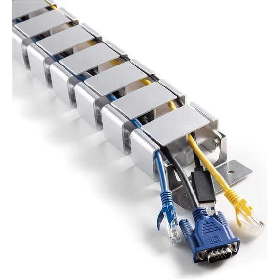 Universeel kabelbeheer voor in hoogte verstelbaar bureau Kabelbeheersysteem Lengte 128 cm Flexibele wervelkolom Kabelgoot Kabelgeleider