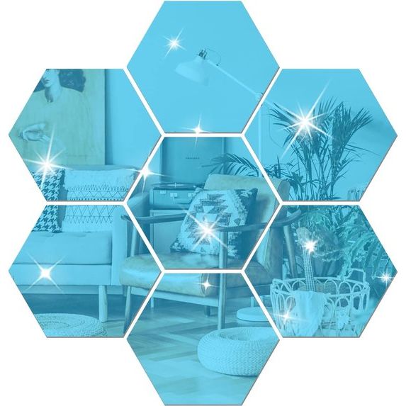 12 stuks x diameter 20 cm, elke zijde 10 cm, controleer de afbeelding voor details Materiaal: acryl kunststof (geen glas). Veiliger en duurzamer dan een glazen spiegel