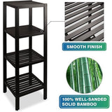 Badkameropbergrek, 4 niveaus, bamboerek, organizer, multifunctioneel rek voor woonkamer, slaapkamer, keuken (zwart)
