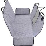 Hondenautostoelhoes met mesh-kijkvenster, en waterdichte huisdierautostoelhoes met zijkleppen, universele pasvorm voor de meeste auto's, heide zwart, S