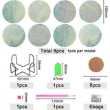 Pakket van 8 diamantschilderijonderzetters met houder, doe-het-zelf diamantkunstonderzetters, 5D Sea Wave diamantschilderonderzetters voor beginners, volwassenen, kinderen
