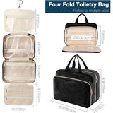 Cosmetische tas, 5-delige hangende reismake-uptas, professionele make-uptas, grote toilettassen met haken, toilettas voor complete toiletartikelen en make-upborstels