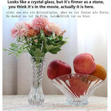 Onbreekbare glazen vaas elegante bladvorm transparante vaas geschikt voor woondecoratie, kantoordecoratie, bruiloft of cadeau (7" Hx2,48 W)