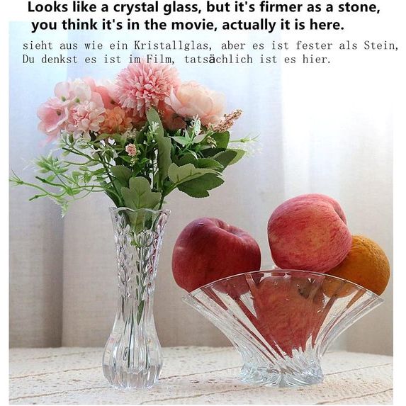 Onbreekbare glazen vaas elegante bladvorm transparante vaas geschikt voor woondecoratie, kantoordecoratie, bruiloft of cadeau (7" Hx2,48 W)