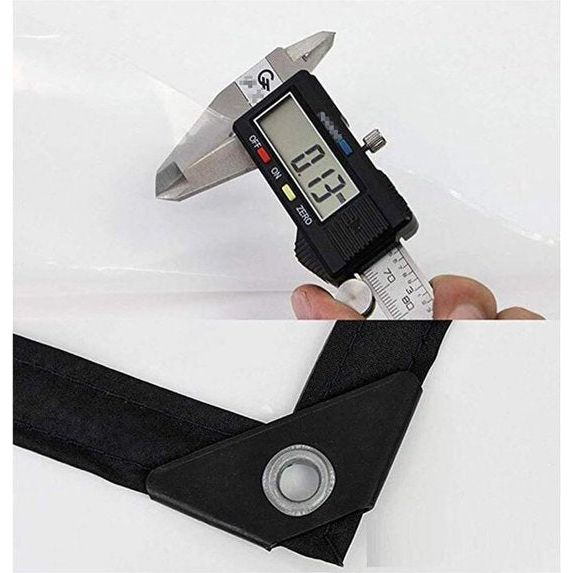 Dekzeil, waterdicht, transparant, met ogen, afdekzeil, bootzeil, met ogen, dik materiaal, 5 ml, voor tuinmeubelen, zwembad, auto, 2 x 3 m