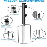 parasolstandaard met 4 haringen, afneembaar instelbaar, robuust grondanker voor parasol van metaal, grondpen, parasol buiten, voor strand, gras, zand