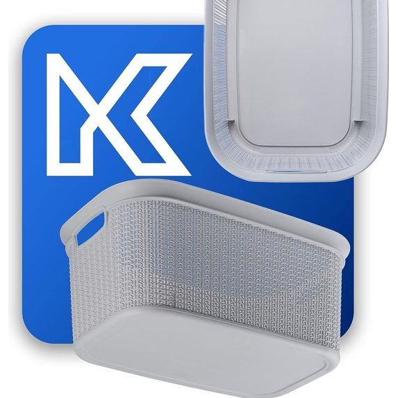 Wasmand, multifunctionele mand, 27 l, wasmand van kunststof, opbergmand, wasmand voor badkamer, veel kleding, accessoires, speelgoed, wasbox (grijs)