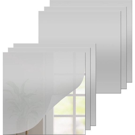 6 stuks spiegeltegels 30 x 30 cm zelfklevende spiegel muursticker voor de woonkamer muur. Kleine spiegel om op te plakken, zelfklevende spiegel voor in de kast, zand tattoo badkamer.