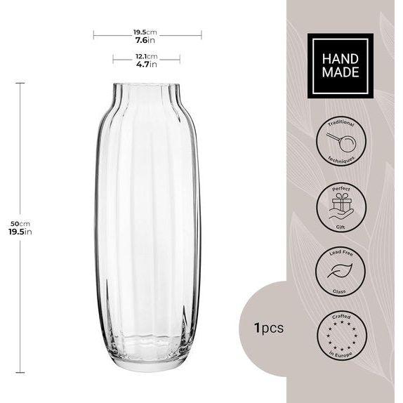 Vaas ,hoogte: 50 cm, diameter: 19,5 cm