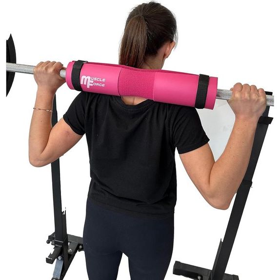 Nekkussen met 2 lussen, halterkussen ter bescherming van nek en heupen tijdens squats en heupstoten bij fitnesstraining, halterkussen voor squat en heupstoten