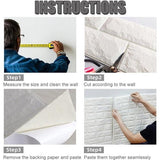 3D ophanging, wandpanelen, zelfklevend, 10 stuks, ophanging, baksteen, waterdicht, ophanging, wandophanging, schuim, 35 x 38,5 cm, voor keuken, woonkamer, slaapkamer, kinderkamer (wit)