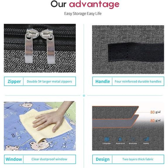 opbergtas voor dekens en kussens, voor kleding, opslagplaatsen, beddengoed, opberger van dekens, huis bewegen tas