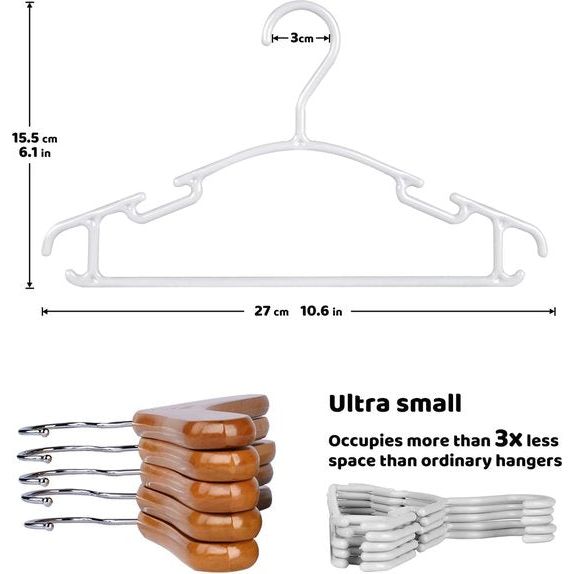 36 stuks kleerhangers kinderkleerhangers, set babykleerhangers van kunststof, opbergkast, kledinghangers, 27 cm, voor peuters en baby's, grijs