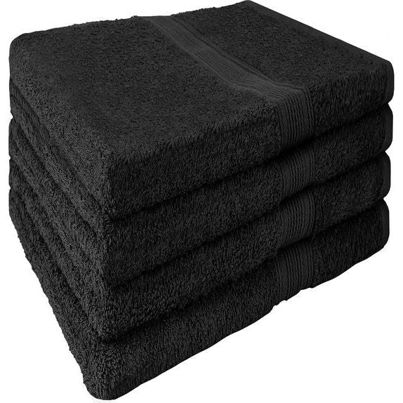Set van 4 handdoeken, 50 x 100 cm, badstof handdoeken, 100% katoen, zwart Vertaling: Set van 4 handdoeken, 50 x 100 cm, badstof handdoeken, 100% katoen, zwart