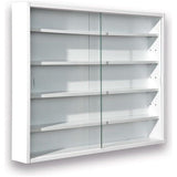 collector showcase hanging showcase wall shelf glass showcase wall showcase hanging shelf showcase MDF white WxHxD: 80 x 60 x 9.50 cm
