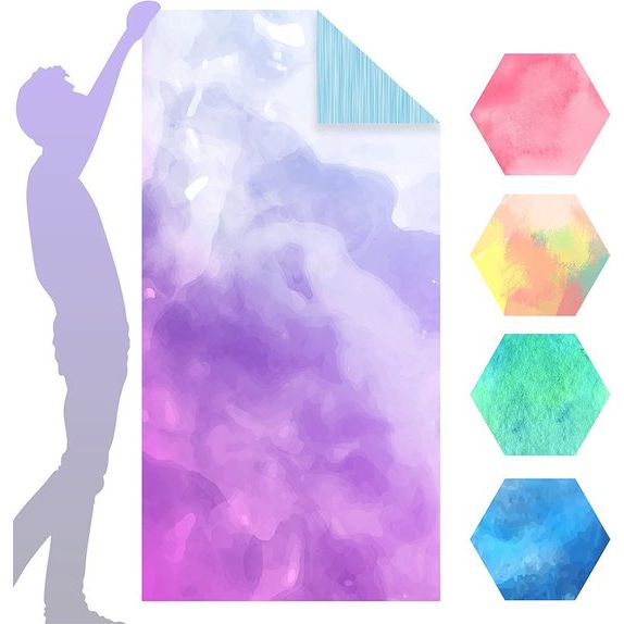 Microvezel strandhanddoek, groot, 180 x 90 cm, zandvrij, sneldrogend en ultralicht, microvezel handdoeken voor strand, zwembad, reizen, sauna, yoga (paars)