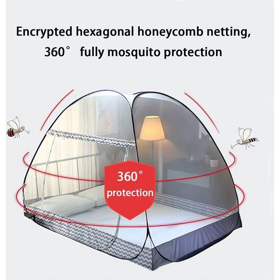 Pop-Up klamboe bed baldakijn enkele deur opvouwbare insectenwerende tent anti-muggennet voor bedden slaapkamer vrije installatie