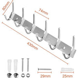 Haaklijst garderobe SUS304 roestvrij staal modern, kledinghakenlijst muur geborstelde look dubbele haken, jashaken kledinghaken met 6 haken, kledinghaken voor keuken, slaapkamer, kantoor