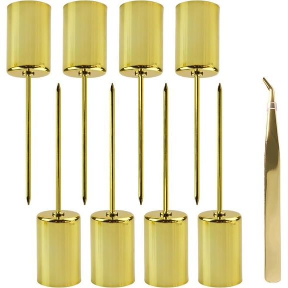 8 stuks adventskrans kaarsenhouders retro staafkaarsenhouder adventskrans gouden kaarsenhouder adventskrans kaarsenstandaard, geschikt voor adventskrans-plantenbak, kerstdecoratie