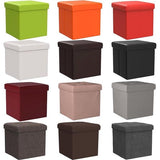 Bench Storage Box with Storage Space Foldable Capacity up to 300 kg Imitation Leather 38 x 38 x 38 cm