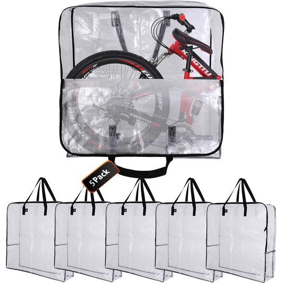 95L onderbedopbergbox met handvatten en ritsen opbergtas, vouwfietstas, kledingopberger, verhuistassen draagvermogen van 22,7 kg (pak van 5)