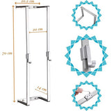 Towel Rail No Drilling Required, Towel Holder, Silver Towel Holder, Towel Rack, Bathroom Towel Holder, Wall, Guest Towel Holder with Two Towel Hooks