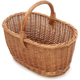 Design Marktmand (grootte en vorm naar keuze), boodschappenmand, mand om te winkelen/hengselmand gevlochten van wilgentenen