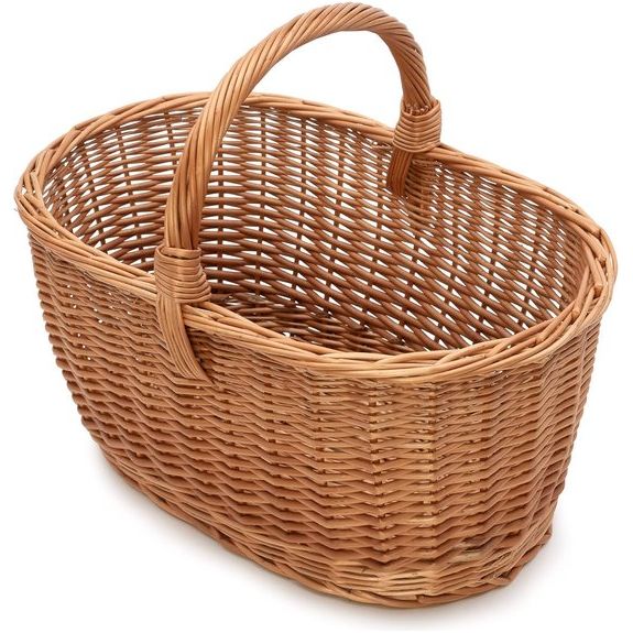 Design Marktmand (grootte en vorm naar keuze), boodschappenmand, mand om te winkelen/hengselmand gevlochten van wilgentenen