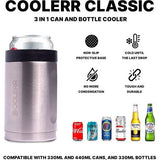 Klassiek | RVS blikjes- en flessenkoeler | Blikjes van 330 ml | Blikken van 440 ml | Flessen van 330 ml | Cadeaus voor hem | Geschenken | Biercadeaus (geborsteld staal)