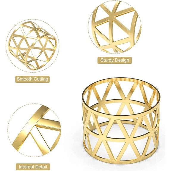 Servetringen goud 12 stuks servetringen set metalen servetringen, holle servettengespen voor jubileum, Kerstmis, Nieuwjaar, verjaardag, feest, tafeldecoratie