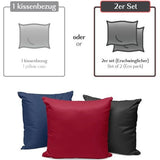 Tweedelige set renforcé kussenslopen, 40 x 60 cm, 100% katoen met YKK-ritssluiting, superzacht hoofdkussensloop, kussenhoes, antraciet, alleen kussensloop