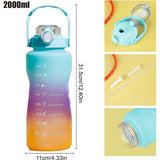 Drinkfles, sportdrinkfles, drinkfles met grote inhoud, 2 l/1000 ml, lekvrij, sportfles, sportfles voor fiets, camping, yoga, gym.