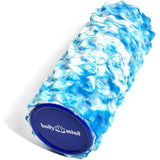 Foamroller - te gebruiken voor zelfmassage en spier- en bindweefseltraining - 33 x 14,5 cm - (Blauw-Wit)