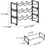 Wijnrek van metaal, stapelbaar flessenrek voor 12 flessen, geschikt voor kelder, bar en opslagruimte. Stabiele, modulaire uitbreidbare flessen- en wijnopslag (3 verdiepingen).