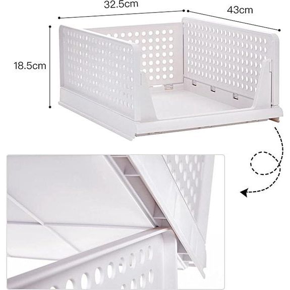 Opvouwbare kledingkast, opbergdozen, organizer, rek, kast voor keuken, slaapkamer, badkamer (wit, 3 stuks)