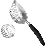 Kattenbakschep, robuuste metalen schep voor huisdierstrooisel, gemakkelijk te reinigen, blauw, wit, zwart, willekeurig sturen (35 x 14 x 14 x 4 cm)