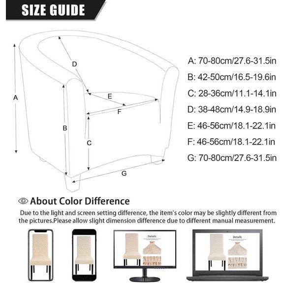 Armchair Cover, Elastic Stretch Cover for Cafe Chair, 1 Piece