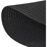 Set van 6 ronde geweven placemats, zwart, katoen, hittebestendig, wasbaar, antislip, voor keuken, feest