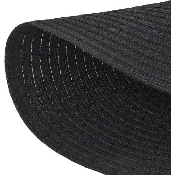 Set van 6 ronde geweven placemats, zwart, katoen, hittebestendig, wasbaar, antislip, voor keuken, feest