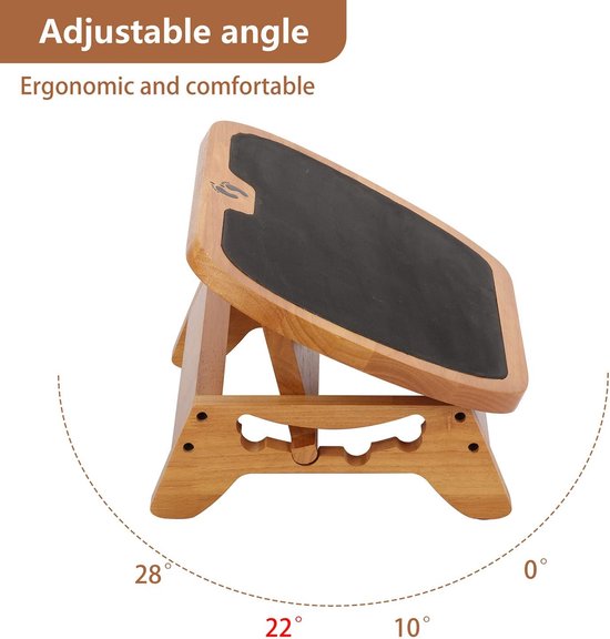 Voetsteun bureau voetentas hout in hoogte verstelbare voetensteun antislip voetenkussen voetenbank voor bureau kantoor thuiskantoor kantoor
