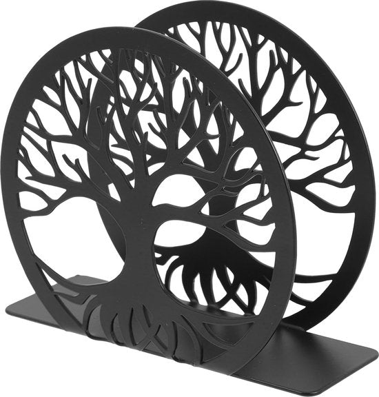 Servethouder Vrijstaande moderne servethouder met boomdesign tafel-zakdoekdispenser van metaal verticale servetten opbergorganizer zwart